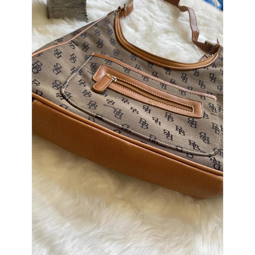 BB Brown Monogram Canvas Shoulder Bag - Picture 5 of 7